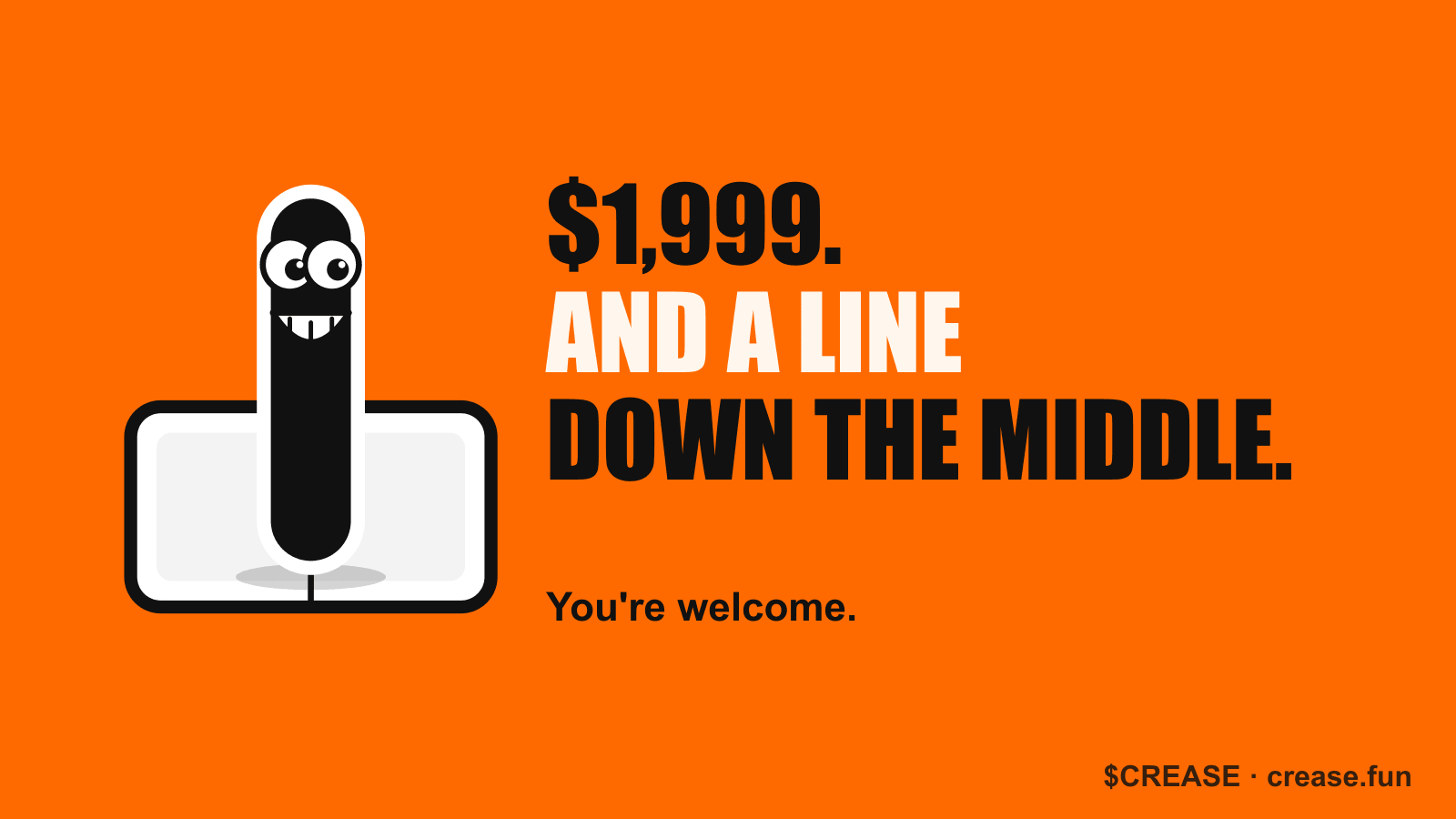 $1,999 and a line down the middle.